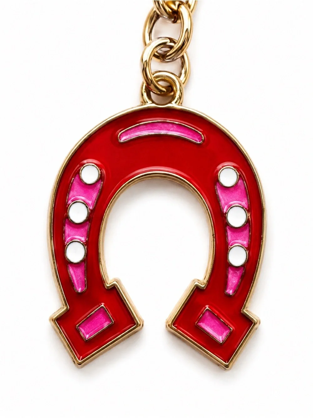 Western Cow Skull Horseshoe Enamel Bag Charm Keychain Cowgirl